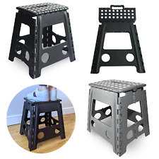 LARGE FOLDING STEPS KITCHEN STOOL STEP PORTABLE FOLDABLE FOLD SEAT WITH HANDLE