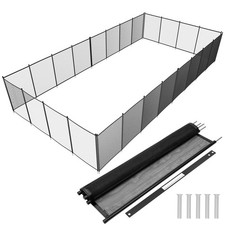  4Ft x 12Ft Black Pool Fence