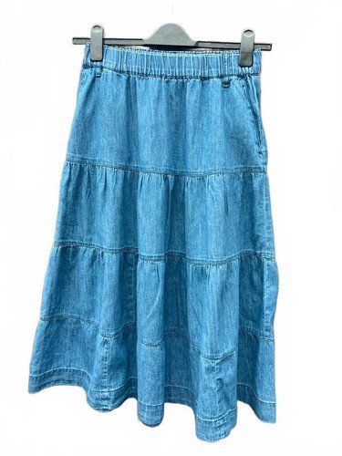 Per una denim tiered midi - m&s,