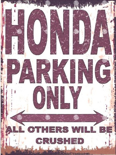 Honda parking sign retro - parking,