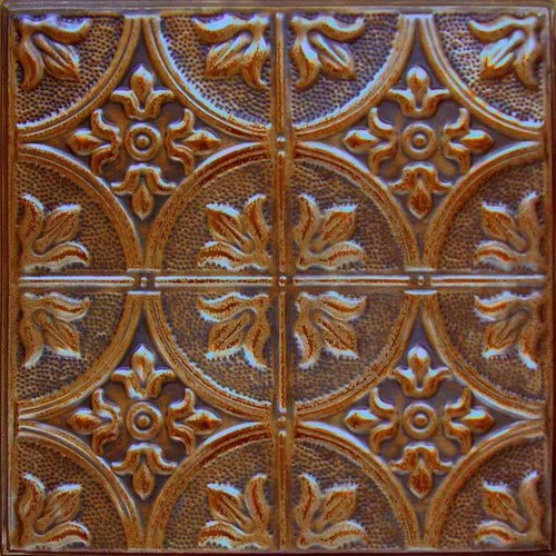 Painted tin ceiling tile - tin,