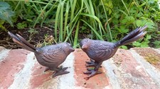 Pair of Song birds Garden Ornament Sculpture Figurine  16cm long 2 birds per set