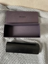 PRADA Slim Sun/Glasses Hard Case Only Black & PRADA Box. Good Condition