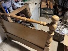 ANTIQUE PINE SOLID WOOD DOUBLE BED HEADBOARD