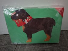 Vintage Christmas 3-D Cards Xmas Dogs Rottweiler Pack Of 12 Courtier In England