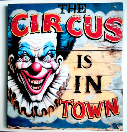 Circus town large 34cm sign - large,