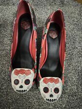 TUK Day Of The Dead Multi Floral Sugar Skulls Roses Anti Pop Pump Heels
