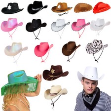 Cowboy Cowgirl Hats Western Festival Fancy Dress Texan Hats Costume Accessory