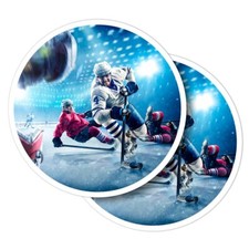 2x Vinyl Stickers Ice Hockey Game Puck Sport Goal #51217