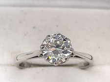 Vintage 18ct White Gold 1ct Diamond Solitaire Ring. Goldmine Jewellers.