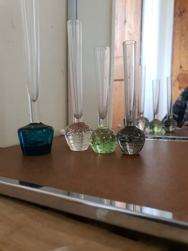 Glass bud vases hand - bud,