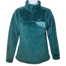 Patagonia Women's XS Re-Tool Snap-T Pullover Fleece Green Polartec Thermal Pro