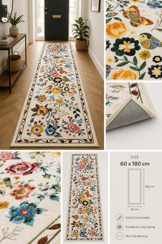 Floral hallway runner - floral,