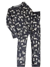 Next girls Christmas pyjamas Age 9  - 2 pieces. Grey /cream festive pattern. 