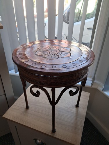 Metal and wood coffee table - metal,