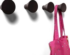 nidoshu Black Coat Hooks Wall Mounted – Set of 4 – Soft Touch, Hidden Screws