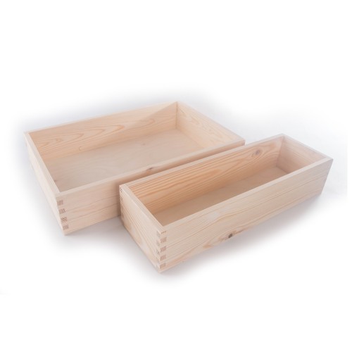 Wooden non lidded display - non-lidded, open
