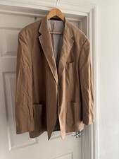Men's Marks and Spencer Camel Linen Blend Suit Jacket Chest 48 inches Preowned