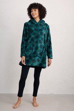 Seasalt Women's Hoodie - teal Snugsoft Hoodie - Regular - Camellia Collage Dark 