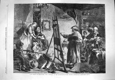 Original Old Antique Print