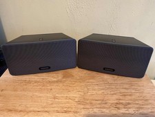 2 x Sonos Play 3 Wireless Speaker Black Wi-Fi Working on S2 App with Power Leads