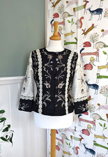 Vtg PHASE EIGHT Black & Ivory