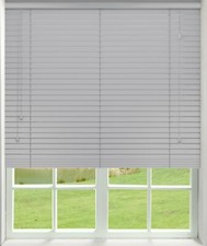 Venetian Blind, 50mm slats, Grey Faux wood, 180cm wide x 160cm Drop