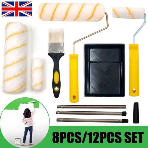 Long handled tray paint roller - handled,