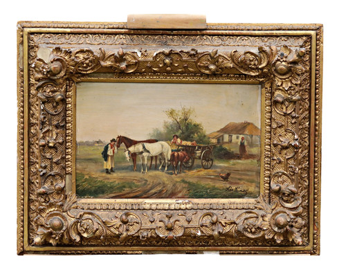 Signed oil painting - signed, on