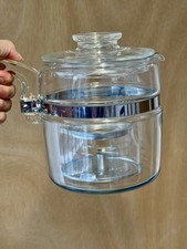 PYREX Large Coffee Pot #7756 Replacement Glass Carafe Flameware Percolator W/LID