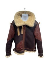 VTG Authentic US Army Custom Eastman Brown Leather B3 Bomber Coat Jacket, 44