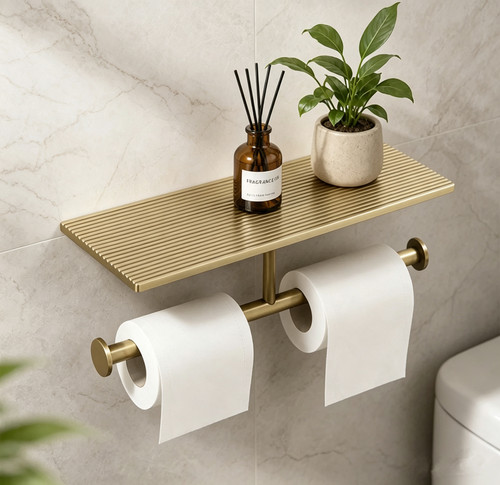 Brass bathroom toilet paper - bathroom,