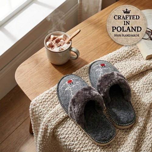 Ladies eco felt - felt, slippers