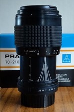 Practikar Zoom Lens 70-210mm f/4-5.6 PB. Lens caps & box. 1980's. Bayonet fix