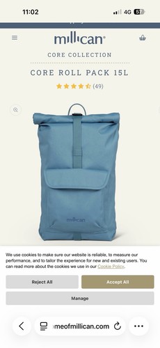Millican the core roll pack - the,