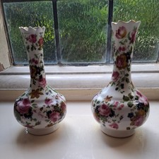 Pair Of Chelson Bone China Vases