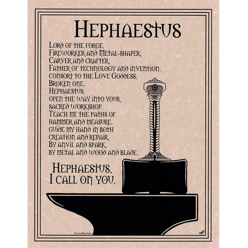 Hepahestus prayer poster - hepahestus, 8.5