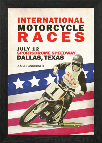 Motorcycle races dallas framed - motorcycle,