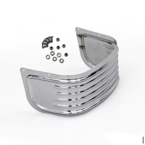 Chrome ribbed front fender - front,