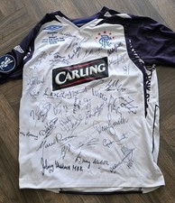 Signed Rangers 2007 2008 Shirt Signed By Many Legends UEFA patch Included