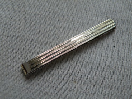 Vintage silver tie clip - clip,