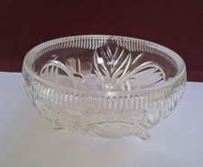 Cut Glass Rose Bowl With Three
