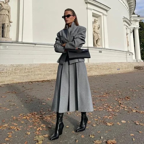 Women woolen skirt suits stand - woolen,