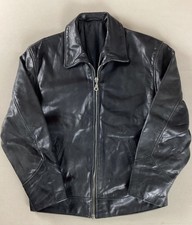 Vintage Leather Highwayman Jacket Biker Jacket Black Size 48
