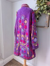 Boho purple velvet embroidery