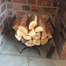 Contemporary log wood basket