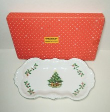Vintage James Kent Christmas Tree mince pies tray sandwich platter cake plate