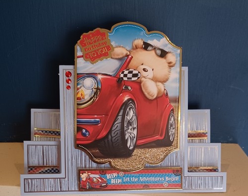 Handmade birthday card teddy - handmade,