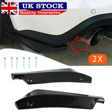 2x Car Gloss Black Style Rear Bumper Fin Canard Splitter Diffuser Spoiler Lip