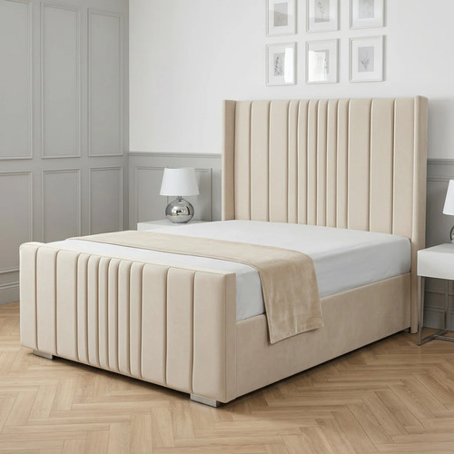 Luxury winged ottoman bed - winged,
